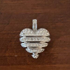 Swarovski Silver Striped Heart Necklace